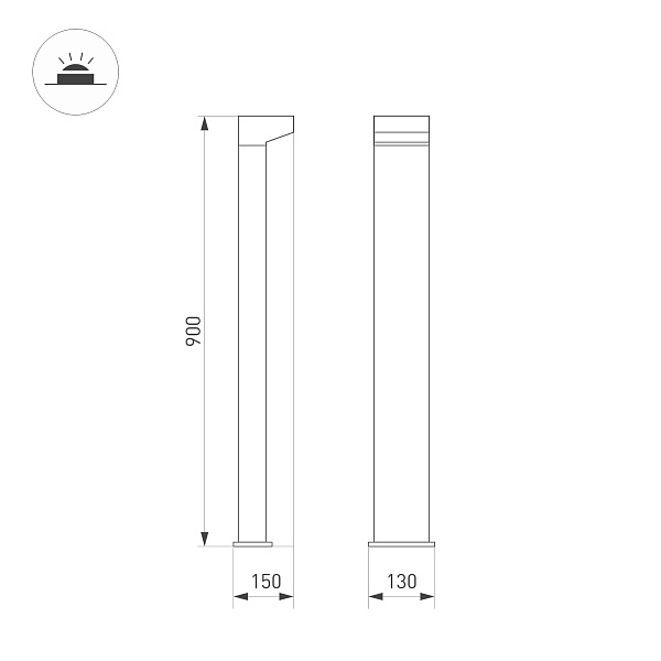 Светильник LGD-JASMUS-BOLL-H900-12W Warm3000 (BK, 93 deg, 230V) (Arlight, IP65 Металл, 3 года) Lednikoff