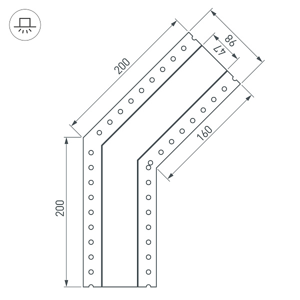 Угол SL-LINIA45-FANTOM-135 (Arlight, Металл) Lednikoff