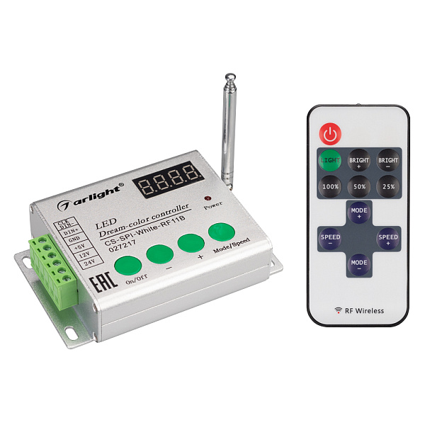 Контроллер CS-SPI-White-RF11B (5-24V, ПДУ 11кн) (Arlight, IP20 Металл, 1 год) Lednikoff