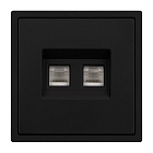 Механизм сдвоенной телефонной розетки SCT-NOBE-MTL2-SFPL-BK (RJ-11, 4C) (Arlight, Черный оникс) Lednikoff