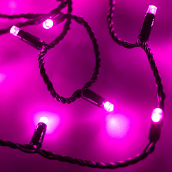 Светодиодная гирлянда ARD-STRING-CLASSIC-10000-BLACK-100LED-STD PINK (230V, 7W) (Ardecoled, IP65, 1 год)