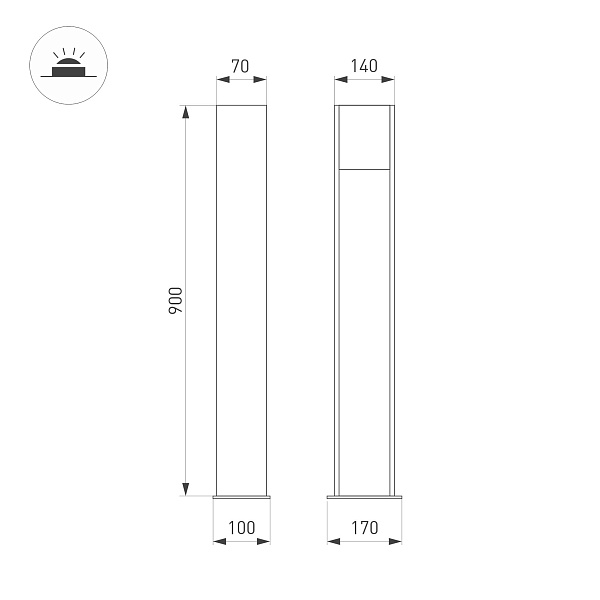 Светильник LGD-SEKVOYA-BOLL-H900-11W Warm3000 (BK, 120 deg, 230V) (Arlight, IP65 Металл, 3 года) Lednikoff