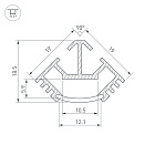 Профиль T45-2000 (CT) ANOD (Arlight, Алюминий) Lednikoff