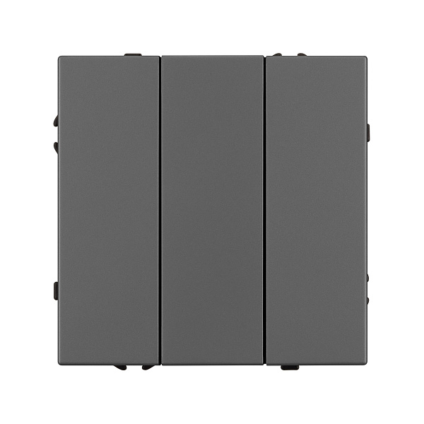 Механизм выключателя трехклавишный непроходной SWT-NOBE-MK03-SFPL-GR (230V, 10A) (Arlight, Серый базальт) Lednikoff