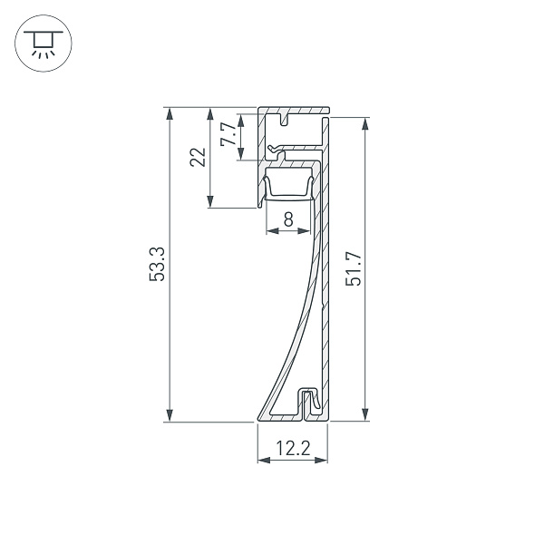 Профиль PLINTUS-H54-2000 BLACK (Arlight, Алюминий) Lednikoff