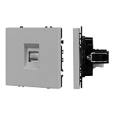 Механизм телефонной розетки SCT-NOBE-MTL1-SFPL-IS (RJ-11, 4C) (Arlight, Никель)