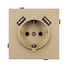 Механизм розетки с USB зарядкой SCT-TENDO-MUAA-SFPL-GD (230V, 16A) (Arlight, Матовый песочный) Lednikoff