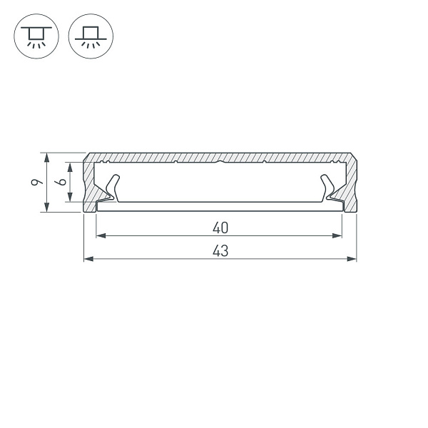 Профиль ALM-FLAT-S-2020 ANOD (Arlight, Алюминий) Lednikoff