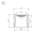 Профиль LINE-1715-2000 ANOD BLACK (Arlight, Алюминий) Lednikoff