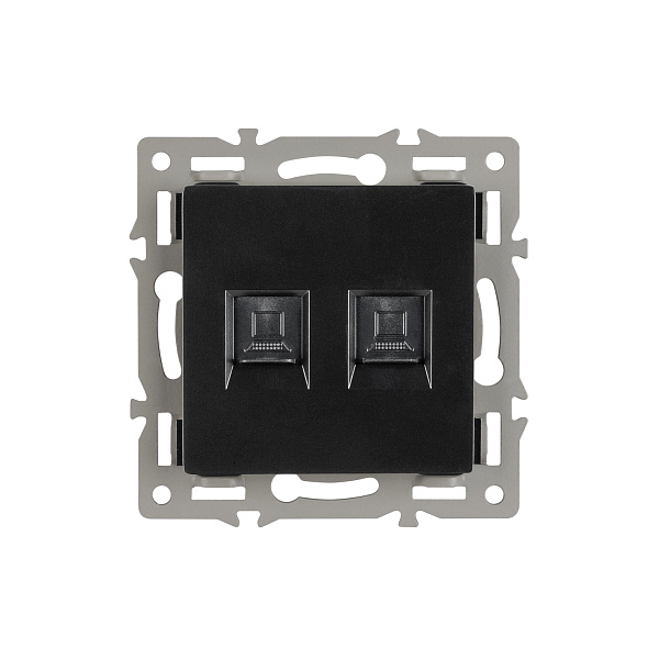 Механизм компьютерной розетки двойной SCT-MPC2-PL-BK (RJ-45, CAT6) (Arlight, -) Lednikoff