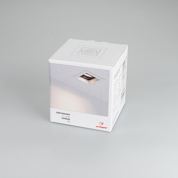 Светильник CL-KARDAN-S102x102-9W Warm (WH, 38 deg) (Arlight, IP20 Металл, 3 года) Lednikoff
