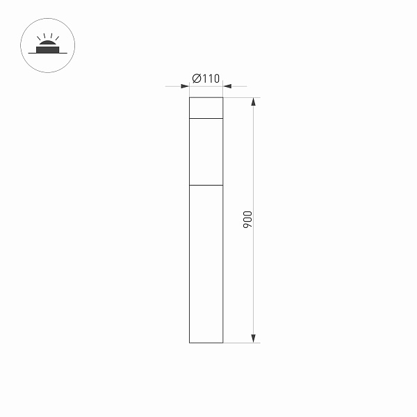 Светильник LGD-STEM-BOLL-H900-10W Warm2700 (GR, 185 deg, 230V) (Arlight, IP65 Металл, 3 года) Lednikoff