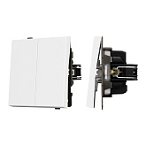 Механизм выключателя двухклавишный непроходной SWT-TENDO-MK02-PL-WH (230V, 10A) (Arlight, Белый)