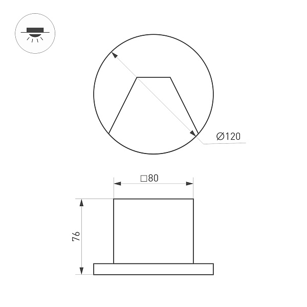 Светильник LT-TIE-R120-3W Warm3000 (WH, 75x30 deg, 230V) (Arlight, IP65 Бетон, 3 года) Lednikoff