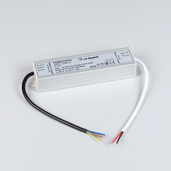 Блок питания ARPV-12080-B (12V, 6.7A, 80W) (Arlight, IP67 Металл, 3 года) Lednikoff
