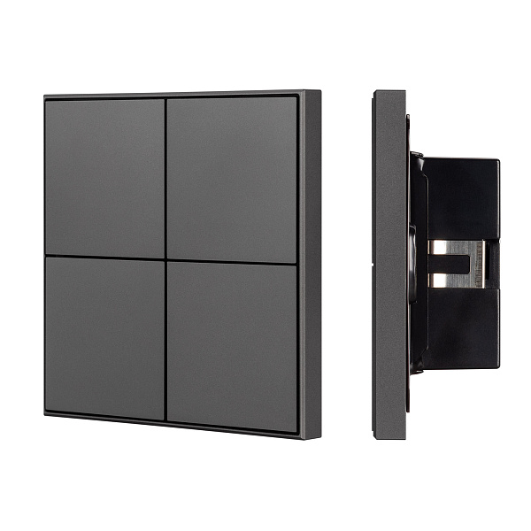 INTELLIGENT ARLIGHT Кнопочная панель KNX-304-23-IN Black (BUS, Frame) (IARL, IP20 Металл, 2 года) Lednikoff