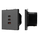ARL NOBE USB Розетка тип А+С+С софт-тач серый базальт SCT-MUACC-SFPL-FC-GR (65W, QC3) (Arlight, -)