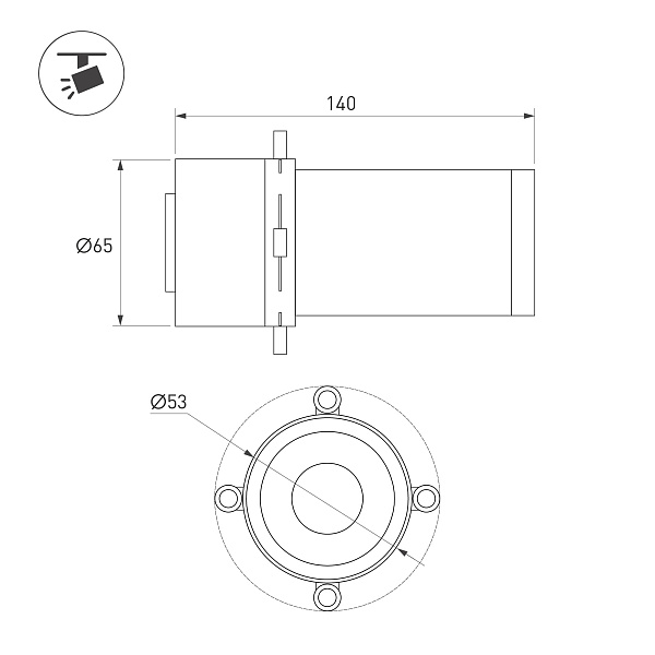 Насадка кадрирующая LGD-ARTIFACT-CROP-ZOOM-R65 (BK, 18-35 deg.) (Arlight, Металл) Lednikoff