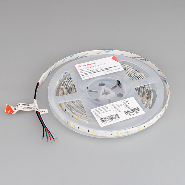 Светодиодная лента RTW-SE-B60-10mm 24V RGBW-White (14.4 W/m, IP65, 5060, 5m) (Arlight, Открытый) Lednikoff