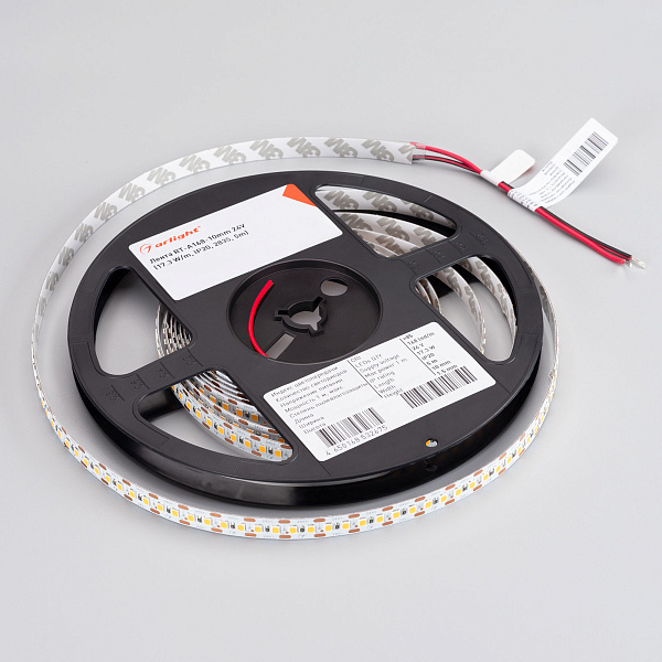 Светодиодная лента RT-A168-10mm 24V Warm3000-CX2 (17.3 W/m, IP20, 2835, 5m) (Arlight, резка 2 светодиода) Lednikoff