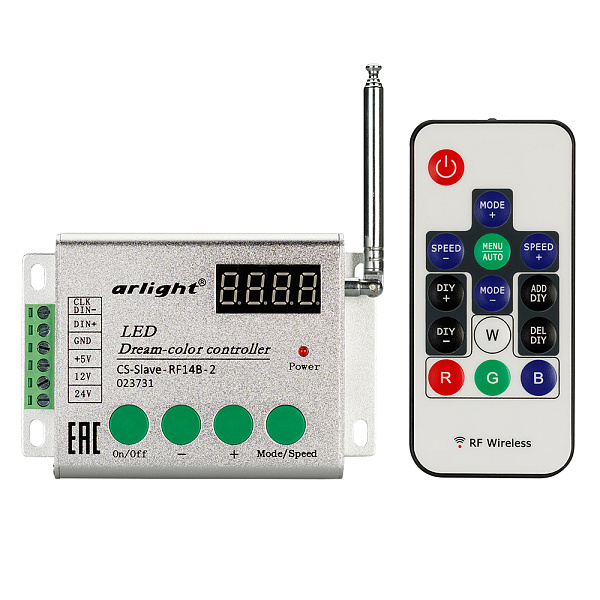 Контроллер CS-Slave-RF14B-2 (5-24V, ПДУ 14кн) (Arlight, IP20 Металл, 1 год) Lednikoff