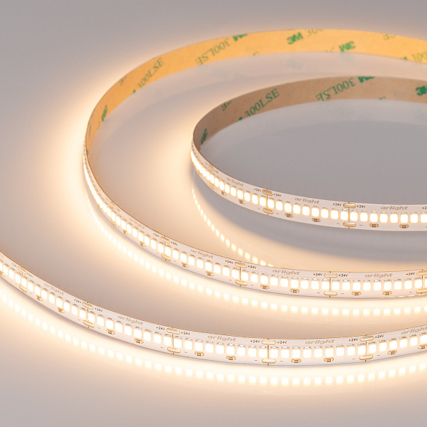 Светодиодная лента ULTRA-A288-10mm 24V Warm2700 (17 W/m, IP20, 5m) (Arlight, высок.эфф.200 лм/Вт) Lednikoff