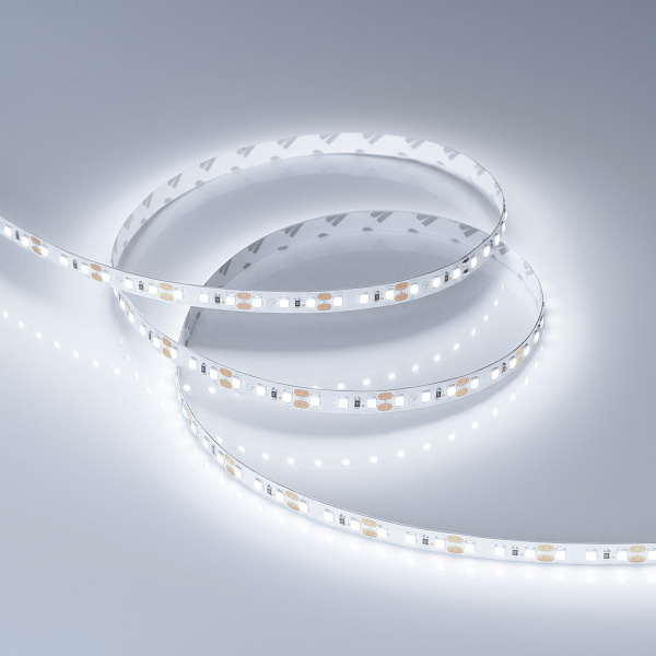 Светодиодная лента RT-A120-8mm 12V Cool 8K (9.6 W/m, IP20, 2835, 5m) (Arlight, 9.6 Вт/м, IP20) Lednikoff