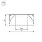 Профиль с экраном ALU-POWER-W80N-2000 ANOD+FROST (Arlight, Алюминий) Lednikoff