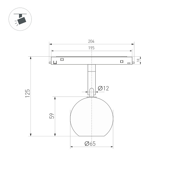 Светильник MAG-ORIENT-ORB-R60-10W Day4000 (BK, 35 deg, 48V) (Arlight, IP20 Металл, 5 лет) Lednikoff