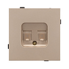 Механизм компьютерной розетки двойной SCT-TENDO-MPC2-PL-GD (RJ-45, CAT6) (Arlight, Песочный) Lednikoff