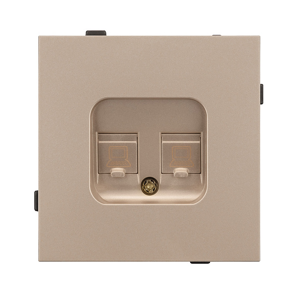 Механизм компьютерной розетки двойной SCT-TENDO-MPC2-PL-GD (RJ-45, CAT6) (Arlight, Песочный) Lednikoff