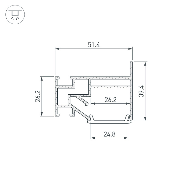 Профиль STRETCH-25-WALL-SIDE-2000 (Arlight, Алюминий) Lednikoff
