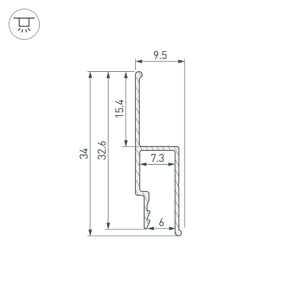 Профиль STRETCH-WALL-TECH-2000 (Arlight, Алюминий) Lednikoff