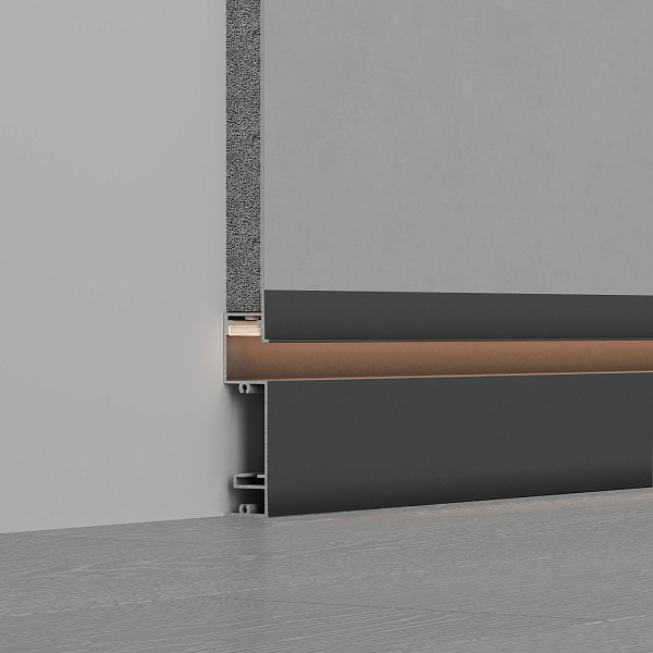 Профиль PLINTUS-H73-F-2000 BLACK (Arlight, Алюминий) Lednikoff