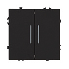 Механизм выключателя двухклавишный непроходной LED SWT-NOBE-MK02-SFPL-L-BK (230V, 10A) (Arlight, Черный оникс) Lednikoff