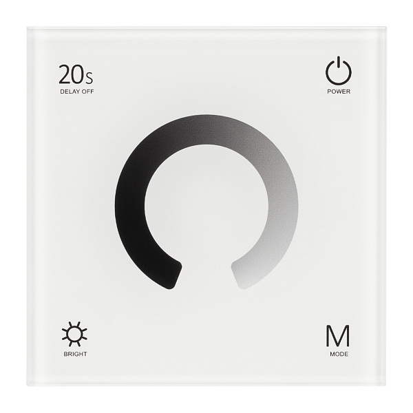 Панель SMART-P4-DIM-G-IN White (12-24V, 4x3A, Sens, 2.4G) (Arlight, IP20 Пластик, 5 лет) Lednikoff