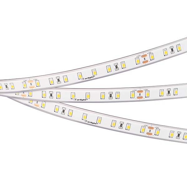 Светодиодная лента герметичная RTW-PS-A80-12mm 24V Warm2400 (4.8 W/m, IP67, TWP100, 5m) (Arlight, -) Lednikoff