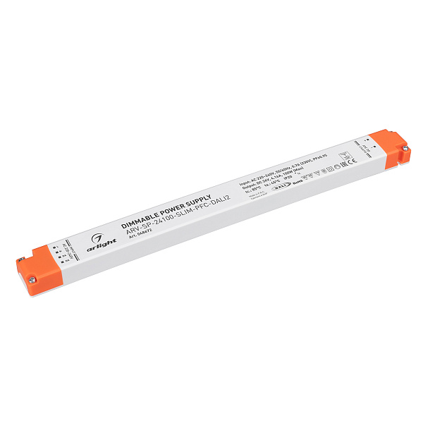 Блок питания ARV-SP-24100-SLIM-PFC-DALI2 (24V, 4.16A, 100W) (Arlight, IP20 Пластик, 5 лет) Lednikoff