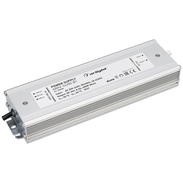 Блок питания ARPV-24200-B1 (24V, 8,3A, 200W) (Arlight, IP67 Металл, 3 года) Lednikoff