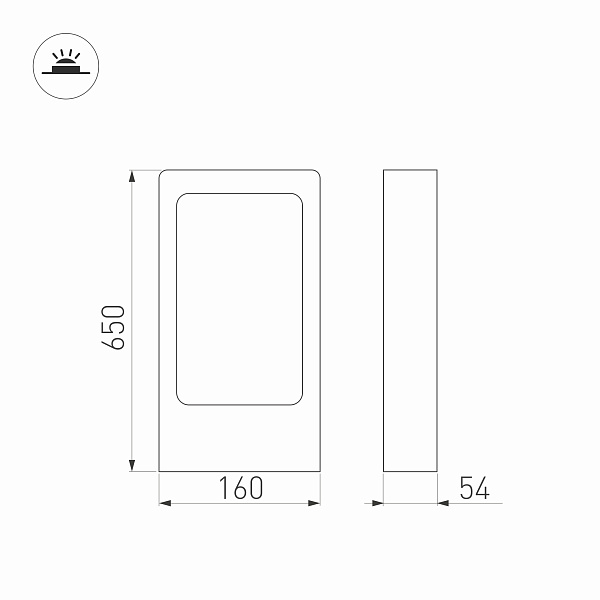 Светильник LGD-PATH-FRAME-H650-7W Warm3000 (BK, 100 deg, 230V) (Arlight, IP65 Металл, 3 года) Lednikoff