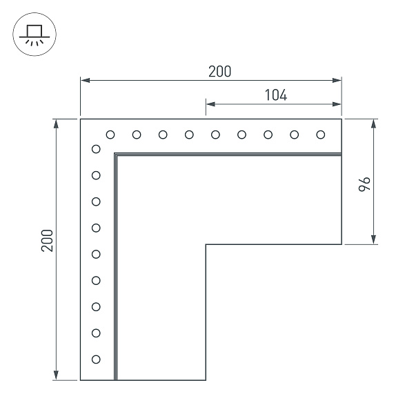 Угол SL-LINIA55-FANTOM-EDGE внешний (Arlight, Металл) Lednikoff