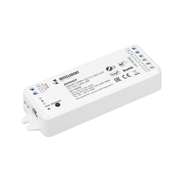 INTELLIGENT ARLIGHT Диммер SMART-PWM-102-72-DIM-SUF (12-36V, 2x5A, ZB) (IARL, Пластик) Lednikoff