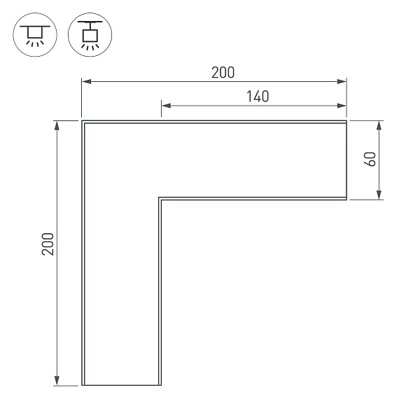 Угол SL-LINE-6070 (Arlight, Металл) Lednikoff