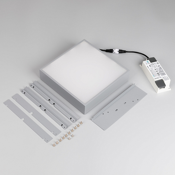 Светильник DL-GRIGLIATO-S190x190-24W Warm3000 (GR, 100 deg, 230) (Arlight, IP40 Металл, 5 лет) Lednikoff