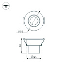 Светодиодный светильник LTM-R52WH 3W Warm White 30deg (Arlight, IP40 Металл, 3 года) Lednikoff