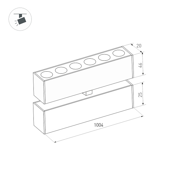 Светильник MAG-DOTS-FOLD-25-S1004-30W Day4000 (BK, 30 deg, 24V) (Arlight, IP20 Металл, 5 лет)