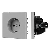 ARL NOBE Розетка зк со шторками софт-тач никель SCT-MEU-SFPL-IS (250V, 16A) (Arlight, -)