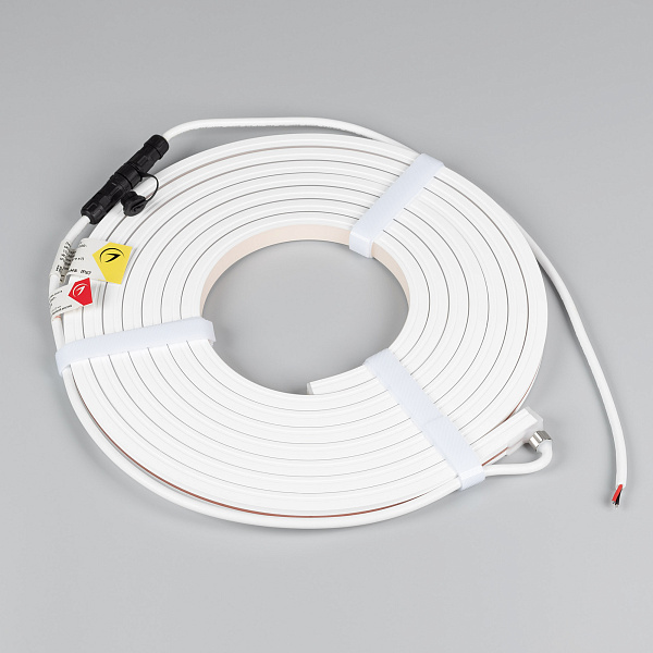 Светодиодная лента герметичная MOONLIGHT-TOP-X320-13x12mm 24V Warm3000 (5 W/m, IP67, sauna, 5m, wire x1) (Arlight, Вывод вниз, 3 года)