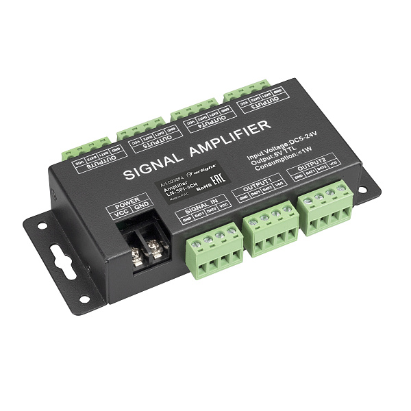 Усилитель сигнала LN-SPI-6CH (5-24V) (Arlight, IP20 Металл, 1 год) Lednikoff