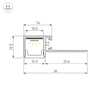 Профиль FANTOM-W12-EDGE-2000 ANOD (Arlight, Алюминий) Lednikoff